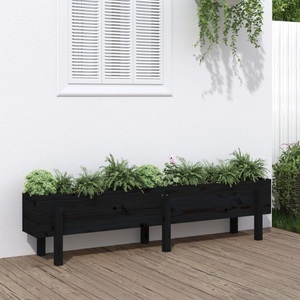 vidaXL, vidaXL Hochbeet Schwarz 160x30x38 cm Massivholz Kiefer, 