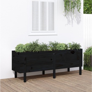 vidaXL, vidaXL Hochbeet Schwarz 160x50x57 cm Massivholz Kiefer, 