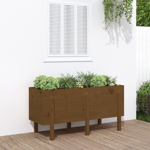 vidaXL, vidaXL Hochbeet Honigbraun 121x50x57 cm Massivholz Kiefer, vidaXL Hochbeet Honigbraun 121x50x57 cm Massivholz Kiefer