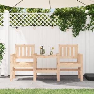 vidaXL, vidaXL Gartenbank mit Tisch 2-Sitzer Massivholz Kiefer