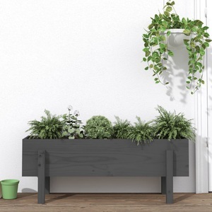 vidaXL, vidaXL Hochbeet Grau 101x30x38 cm Massivholz Kiefer, 