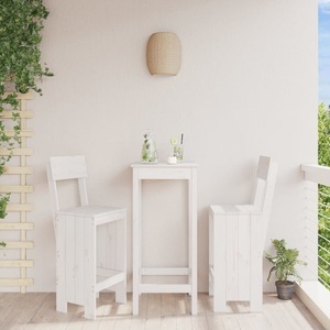 vidaXL, vidaXL Barhocker 2 Stk. Weiß 40x48,5x115,5 cm Massivholz Kiefer, vidaXL Barhocker 2 Stk. Weiß 40x48,5x115,5 cm Massivholz Kiefer