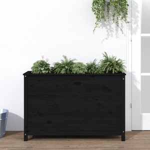 vidaXL, vidaXL Hochbeet Schwarz 119,5x40x78 cm Massivholz Kiefer, vidaXL Hochbeet Schwarz 119,5x40x78 cm Massivholz Kiefer