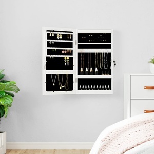 vidaXL, vidaXL Spiegel-Schmuckschrank mit LED-Beleuchtung Wandmontage Weiß, vidaXL Spiegel-Schmuckschrank mit LED-Beleuchtung Wandmontage Weiß