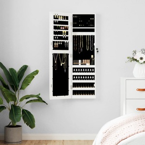 vidaXL, vidaXL Schmuckschrank mit Spiegel Wandmontage Weiß 30x8,5x106 cm, vidaXL Schmuckschrank mit Spiegel Wandmontage Weiß 30x8,5x106 cm