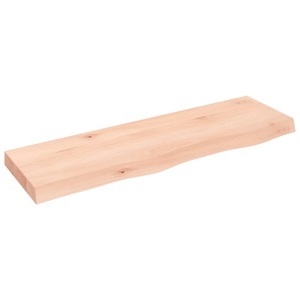 vidaXL, vidaXL Wandregal 100x30x6 cm Massivholz Eiche Unbehandelt, vidaXL Wandregal 100x30x(2-6) cm Massivholz Eiche Unbehandelt