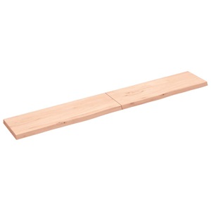 vidaXL, vidaXL Wandregal 200x30x4 cm Massivholz Eiche Unbehandelt, vidaXL Wandregal 200x30x(2-4) cm Massivholz Eiche Unbehandelt