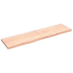 vidaXL, vidaXL Wandregal 200x50x6 cm Massivholz Eiche Unbehandelt, vidaXL Wandregal 200x50x(2-6) cm Massivholz Eiche Unbehandelt