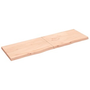 vidaXL, vidaXL Wandregal 200x60x6 cm Massivholz Eiche Unbehandelt, vidaXL Wandregal 200x60x(2-6) cm Massivholz Eiche Unbehandelt
