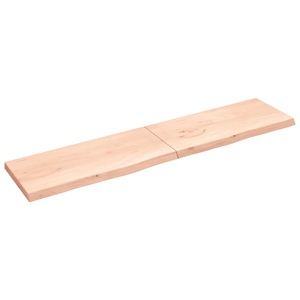 vidaXL, vidaXL Wandregal 220x50x6 cm Massivholz Eiche Unbehandelt, vidaXL Wandregal 220x50x(2-6) cm Massivholz Eiche Unbehandelt