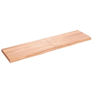vidaXL, vidaXL Wandregal Hellbraun 120x30x4 cm Massivholz Eiche Behandelt, vidaXL Wandregal Hellbraun 120x30x(2-4) cm Massivholz Eiche Behandelt