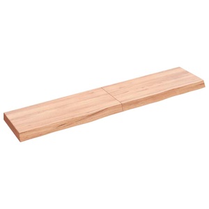 vidaXL, vidaXL Wandregal Hellbraun 140x30x6 cm Massivholz Eiche Behandelt, vidaXL Wandregal Hellbraun 140x30x(2-6) cm Massivholz Eiche Behandelt
