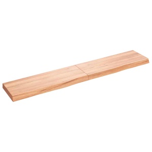 vidaXL, vidaXL Wandregal Hellbraun 160x30x6 cm Massivholz Eiche Behandelt, vidaXL Wandregal Hellbraun 160x30x(2-6) cm Massivholz Eiche Behandelt