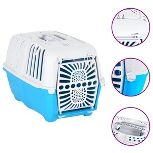 vidaXL, vidaXL Transportbox für Haustiere Weiß Blau 48x31,5x33 cm Polypropylen, vidaXL Transportbox für Haustiere Weiß Blau 48x31,5x33 cm Polypropylen