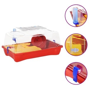 vidaXL, vidaXL Hamsterkäfig Rot 57x33x26 cm Polypropylen