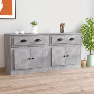 vidaXL, vidaXL Sideboards 2 Stk. Betongrau Holzwerkstoff