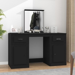 vidaXL, vidaXL Schminktisch mit Spiegel Schwarz 130x50x132,5 cm, 
