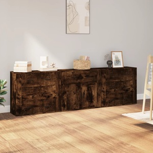 vidaXL, vidaXL Sideboards 3 Stk. Räuchereiche Holzwerkstoff