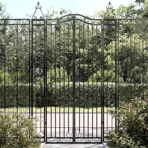 vidaXL, vidaXL Gartentor Schwarz 121x8x200 cm Schmiedeeisen, vidaXL Gartentor Schwarz 121x8x200 cm Schmiedeeisen