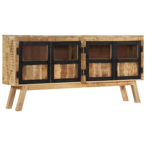 vidaXL, vidaXL Sideboard Braun und Schwarz 160x30x76 cm Massivholz Mango