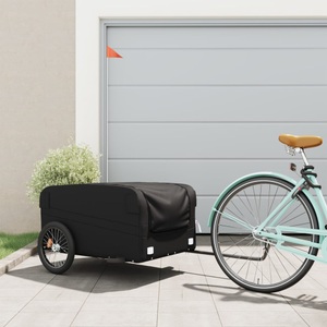 vidaXL, vidaXL Fahrradanhänger Schwarz 45 kg Eisen, vidaXL Fahrradanhänger Schwarz 45 kg Eisen