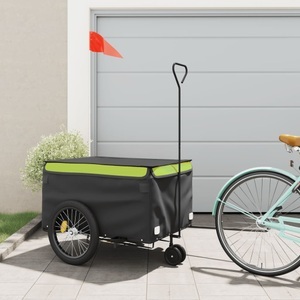 vidaXL, vidaXL Fahrradanhänger Schwarz und Grün 45 kg Eisen, vidaXL Fahrradanhänger Schwarz und Grün 45 kg Eisen