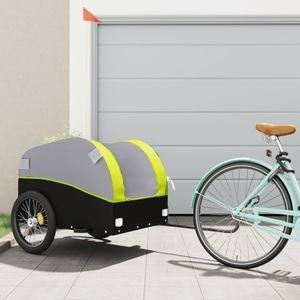 vidaXL, vidaXL Fahrradanhänger Schwarz und Grün 45 kg Eisen, vidaXL Fahrradanhänger Schwarz und Grün 45 kg Eisen
