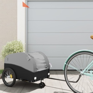 vidaXL, vidaXL Fahrradanhänger Schwarz und Grau 30 kg Eisen, vidaXL Fahrradanhänger Schwarz und Grau 30 kg Eisen