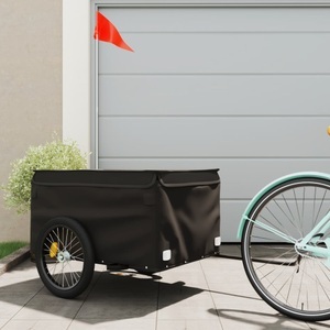 vidaXL, vidaXL Fahrradanhänger Schwarz 45 kg Eisen, vidaXL Fahrradanhänger Schwarz 45 kg Eisen