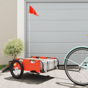 vidaXL, vidaXL Fahrradanhänger Orange Oxford-Gewebe und Eisen, vidaXL Fahrradanhänger Orange Oxford-Gewebe und Eisen