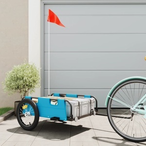 vidaXL, vidaXL Fahrradanhänger Blau Oxford-Gewebe und Eisen, vidaXL Fahrradanhänger Blau Oxford-Gewebe und Eisen
