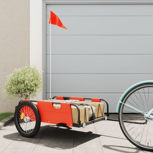 vidaXL, vidaXL Fahrradanhänger Orange Oxford-Gewebe und Eisen, vidaXL Fahrradanhänger Orange Oxford-Gewebe und Eisen