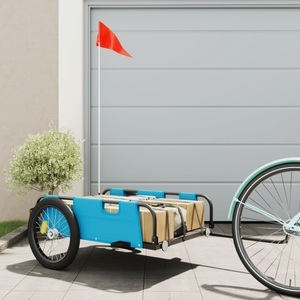 vidaXL, vidaXL Fahrradanhänger Blau Oxford-Gewebe und Eisen, vidaXL Fahrradanhänger Blau Oxford-Gewebe und Eisen