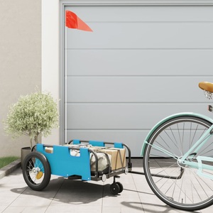 vidaXL, vidaXL Fahrradanhänger Blau Oxford-Gewebe und Eisen, vidaXL Fahrradanhänger Blau Oxford-Gewebe und Eisen