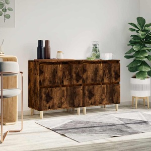 vidaXL, vidaXL Sideboards 2 Stk. Räuchereiche 60x35x70 cm Holzwerkstoff
