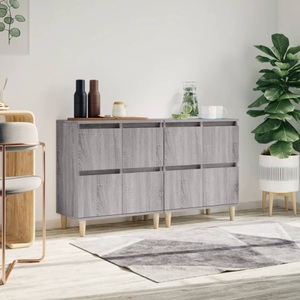 vidaXL, vidaXL Sideboards 2 Stk. Grau Sonoma 60x35x70 cm Holzwerkstoff