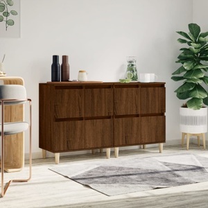 vidaXL, vidaXL Sideboards 2 Stk. Braun Eichen-Optik 60x35x70 cm Holzwerkstoff