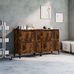 vidaXL, vidaXL Sideboards 2 Stk. Räuchereiche 60x35x70 cm Holzwerkstoff