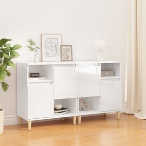 vidaXL, vidaXL Sideboards 2 Stk. Hochglanz-Weiß 60x35x70 cm Holzwerkstoff