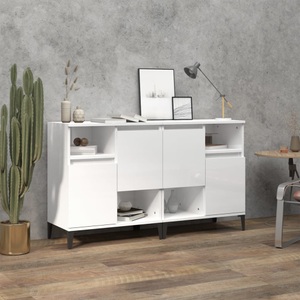 vidaXL, vidaXL Sideboards 2 Stk. Hochglanz-Weiß 60x35x70 cm Holzwerkstoff