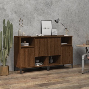 vidaXL, vidaXL Sideboards 2 Stk. Braun Eichen-Optik 60x35x70 cm Holzwerkstoff