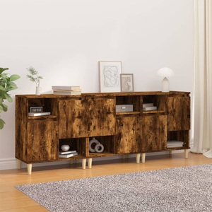 vidaXL, vidaXL Sideboards 3 Stk. Räuchereiche 60x35x70 cm Holzwerkstoff