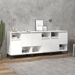 vidaXL, vidaXL Sideboards 3 Stk. Hochglanz-Weiß 60x35x70 cm Holzwerkstoff