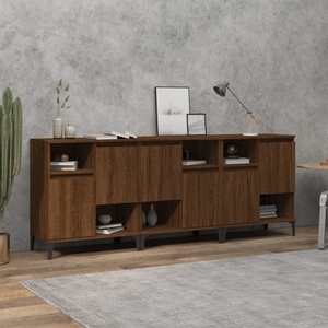 vidaXL, vidaXL Sideboards 3 Stk. Braun Eichen-Optik 60x35x70 cm Holzwerkstoff