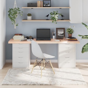 vidaXL, vidaXL Tischplatte 180x50x6 cm Massivholz Eiche Unbehandelt, vidaXL Tischplatte 180x50x(2-6) cm Massivholz Eiche Unbehandelt