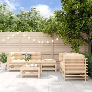 vidaXL, vidaXL 6-tlg. Garten-Lounge-Set Massivholz Kiefer, 
