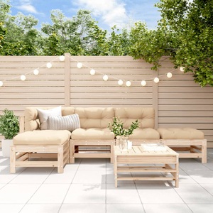 vidaXL, vidaXL 6-tlg. Garten-Lounge-Set Massivholz Kiefer, VidaXL - Garten lounge set kiefernholz, One Size, Braun