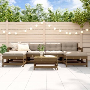 vidaXL, vidaXL 7-tlg. Garten-Lounge-Set Honigbraun Massivholz Kiefer, 