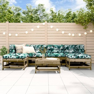 vidaXL, vidaXL 7-tlg. Garten-Lounge-Set Kiefernholz Imprägniert, vidaXL 7-tlg. Garten-Lounge-Set Kiefernholz Imprägniert
