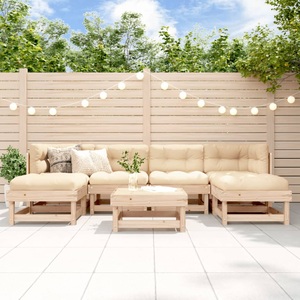 vidaXL, vidaXL 7-tlg. Garten-Lounge-Set Massivholz Kiefer, VidaXL - Garten lounge set holz, One Size, Braun